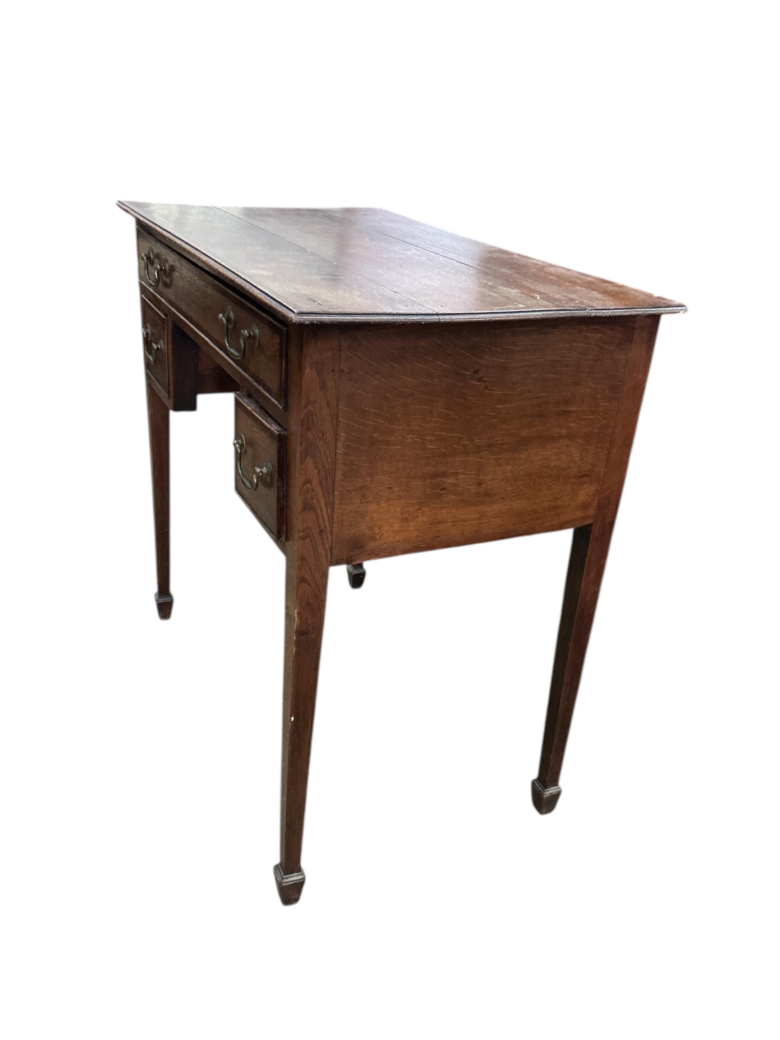 A George III banded oak lowboy, width 81cm, depth 48cm, height 79cm